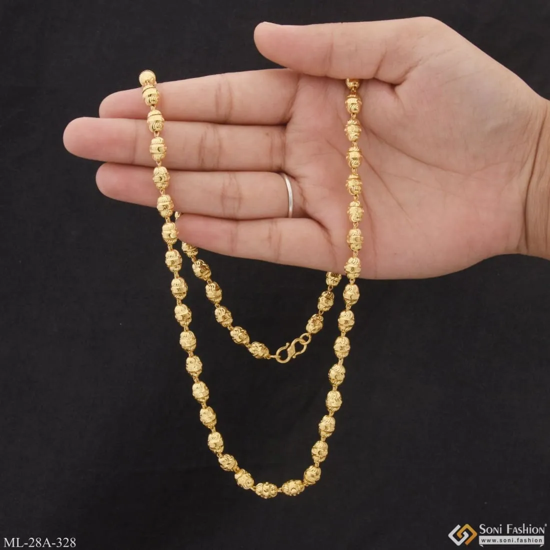 1 Gram Gold Plated Artisanal Design Design High-Quality Mala for Men - Style A328