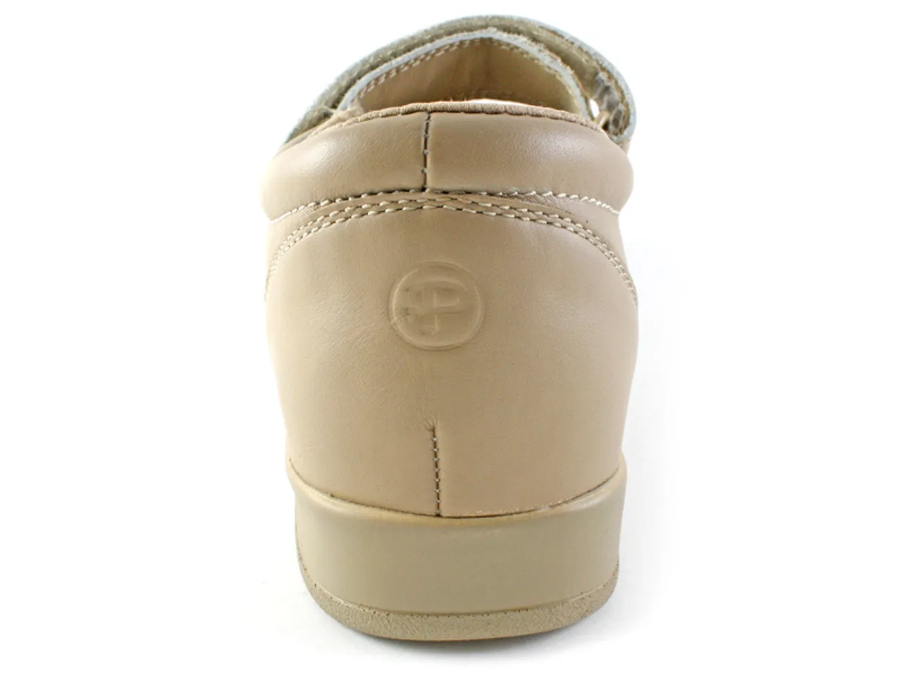 1 Strap Velcro Mary Jane in Beige (WIDE Widths)