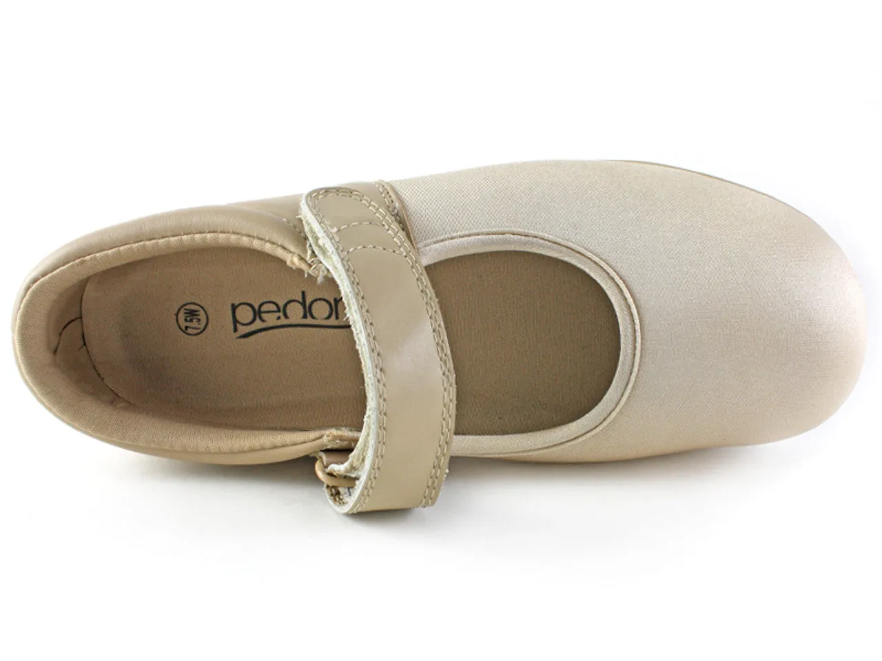 1 Strap Velcro Mary Jane in Beige (WIDE Widths)