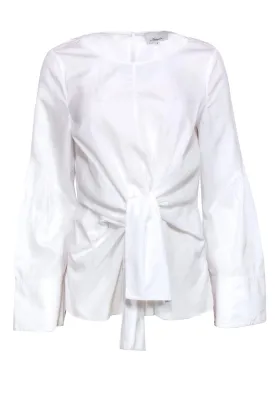 3.1 Phillip Lim - White Long Sleeve Tie Front Blouse Sz 8