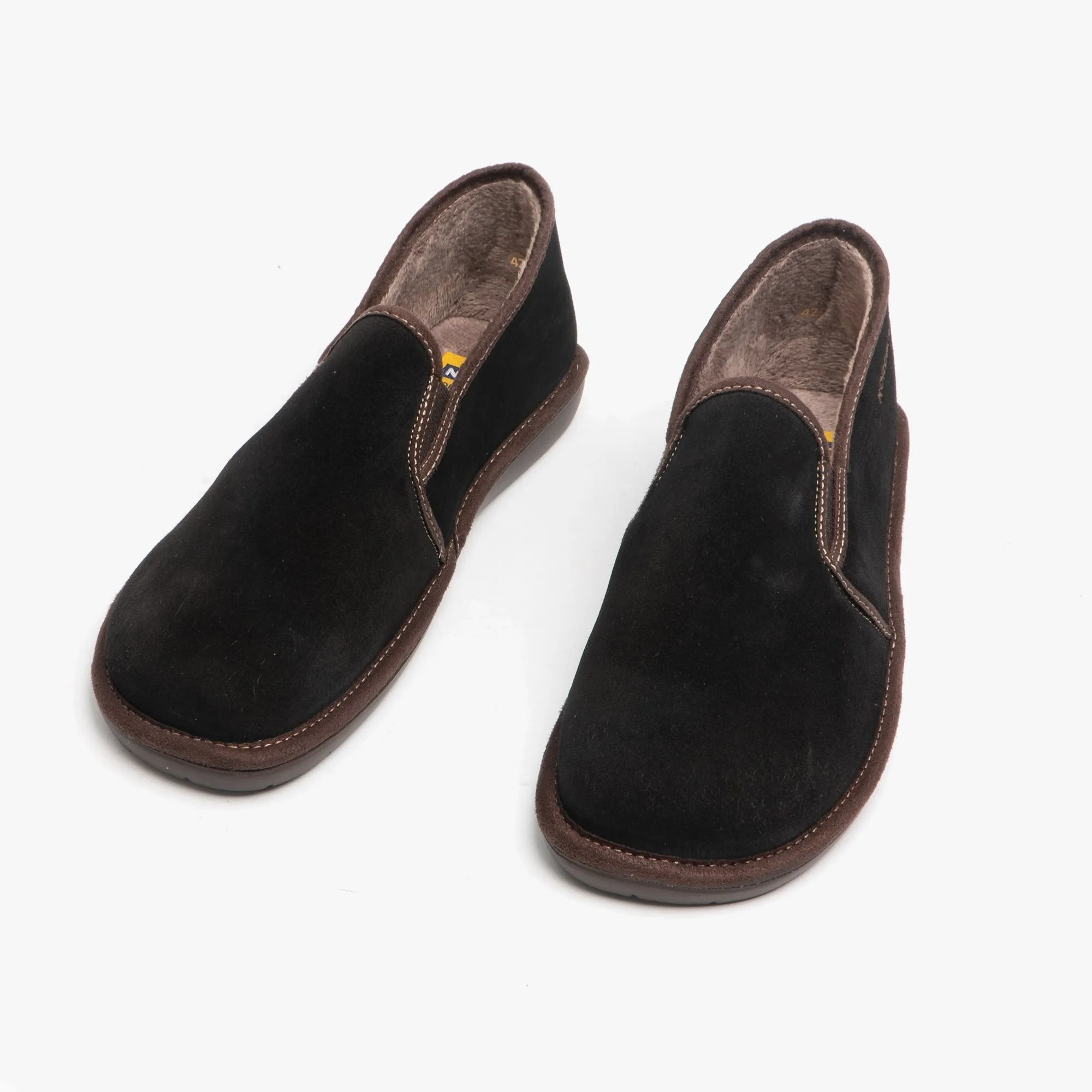 663 (AFELPADO) Mens Suede Full Slippers Black