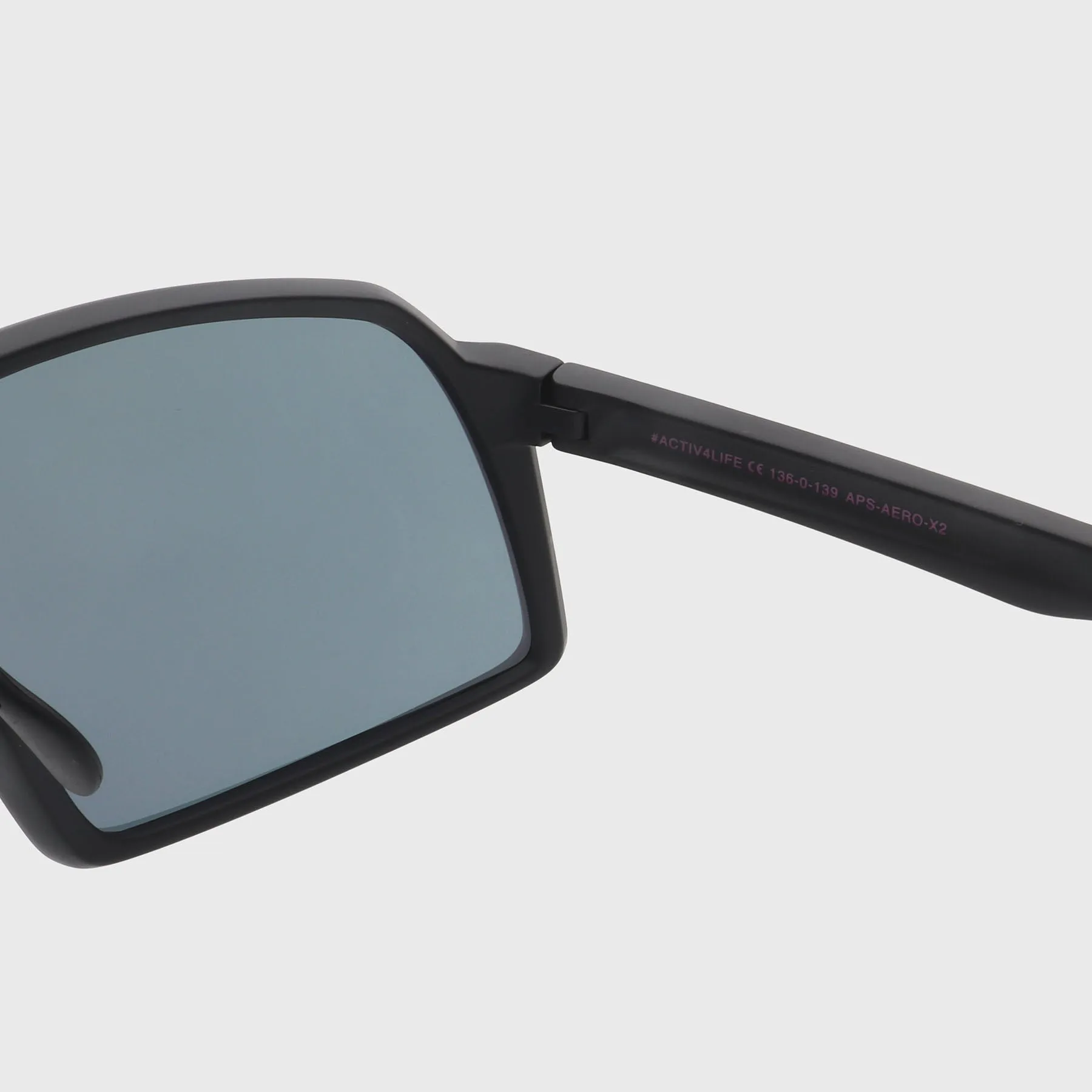 ACTIV - AERO - Matte Black with Pink Mirror Lens