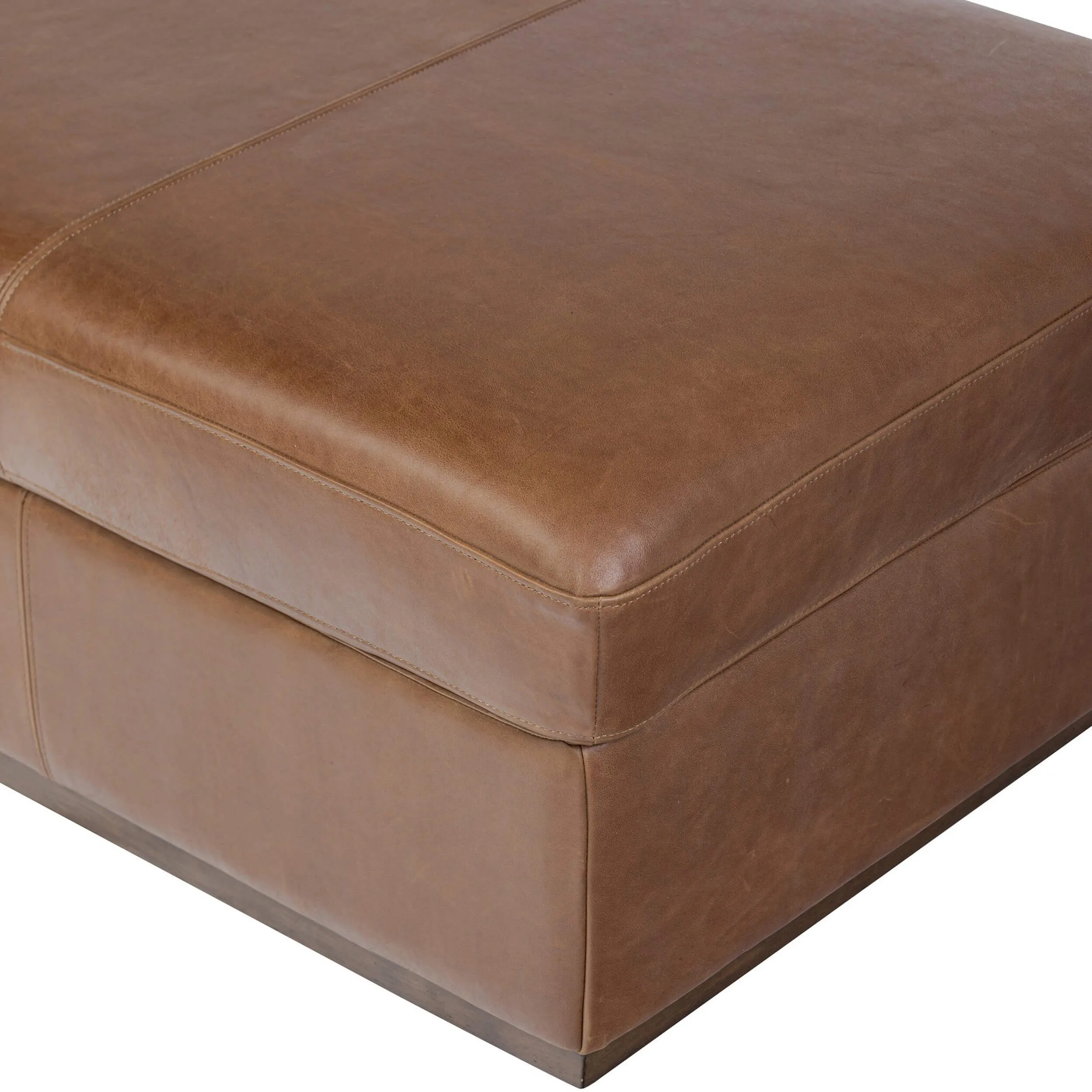 Alec Leather Storage Ottoman