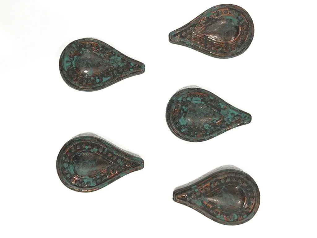 Antique Copper Rainbow Drop Plastic Bead