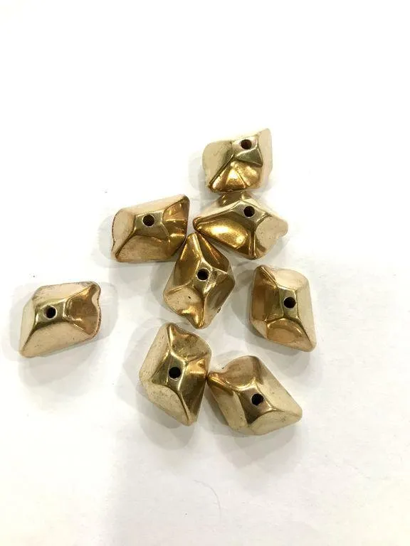 Antique Golden Uneven Pyramid CCB Plastic Beads