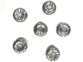 Antique Silver Designer Circular Plastic Beads