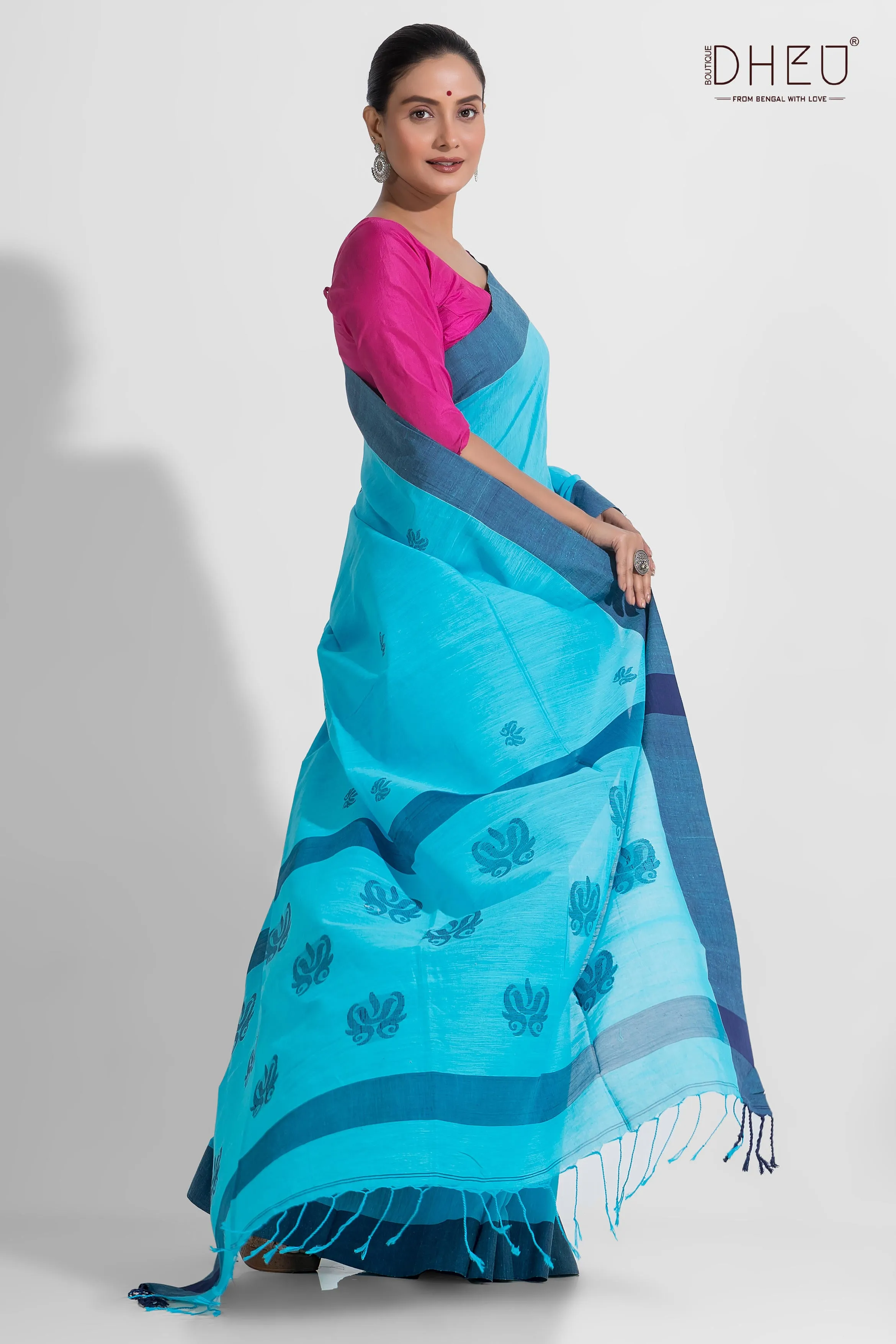 Athirappilly-Pure Khadi Tangail Cotton Saree