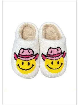 Bedtime Adventure Cowgirl Smiley Bedroom Slippers By Liv and Mia