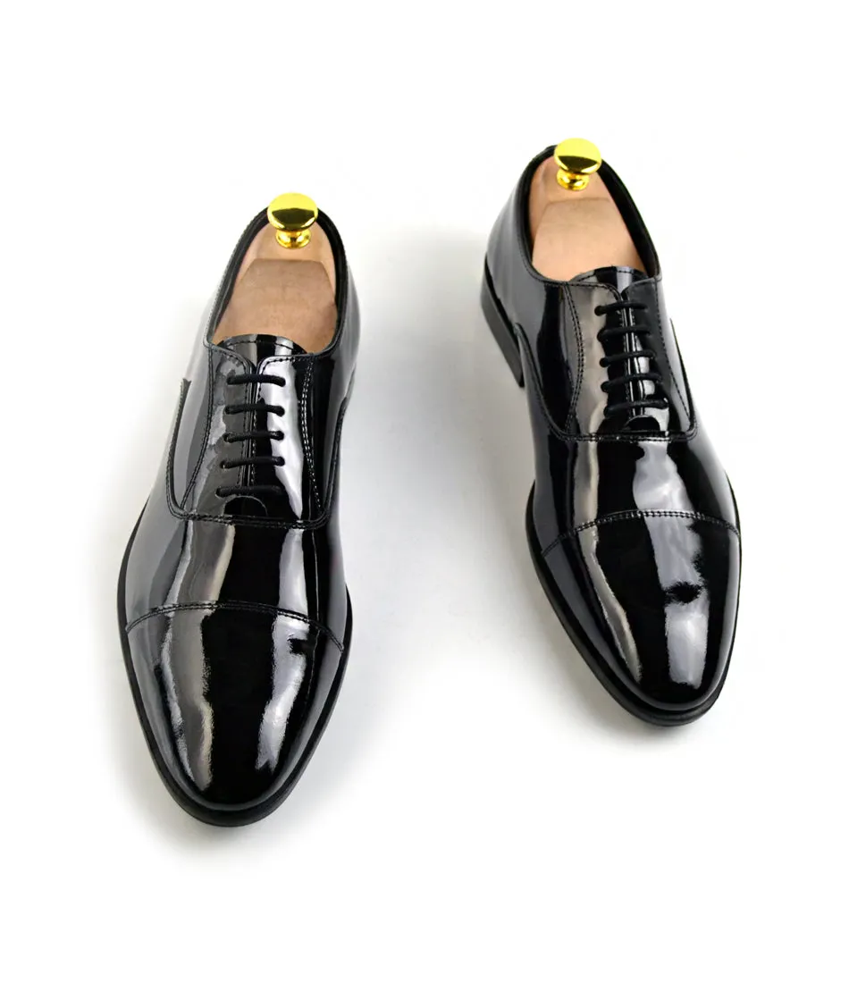 Black Full Patent Oxfords