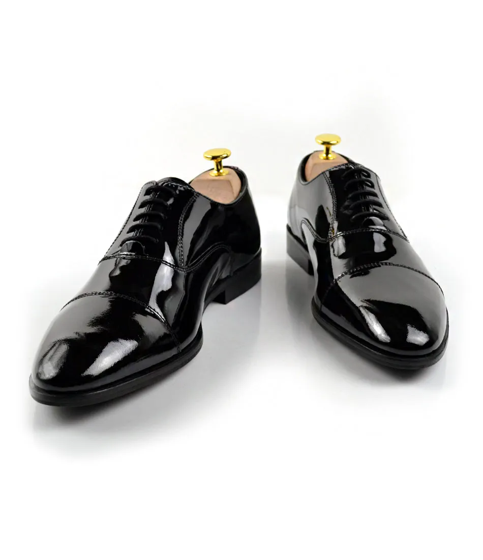 Black Full Patent Oxfords