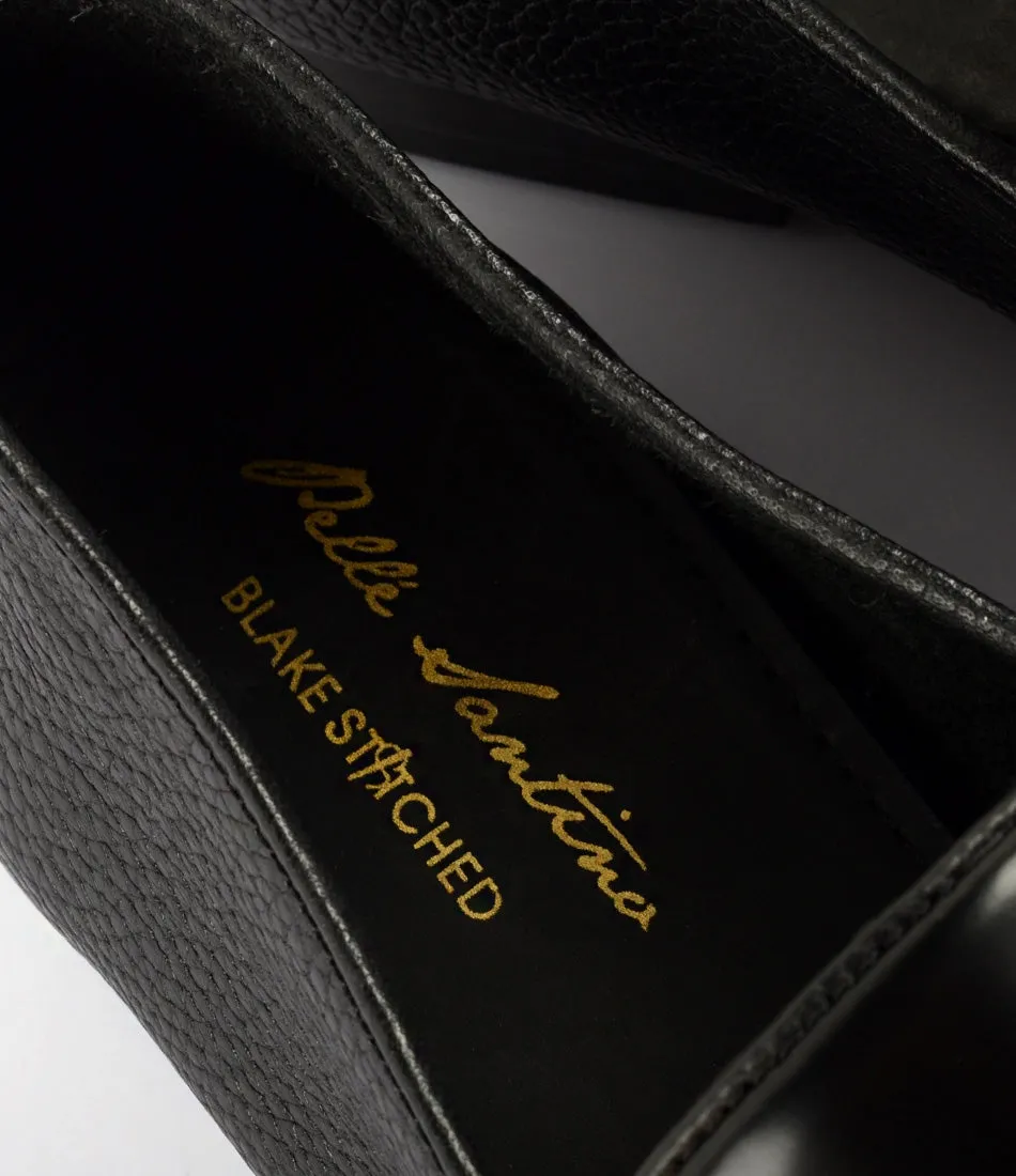 Black Milled Single Monk Loafers - Ultra-Flex