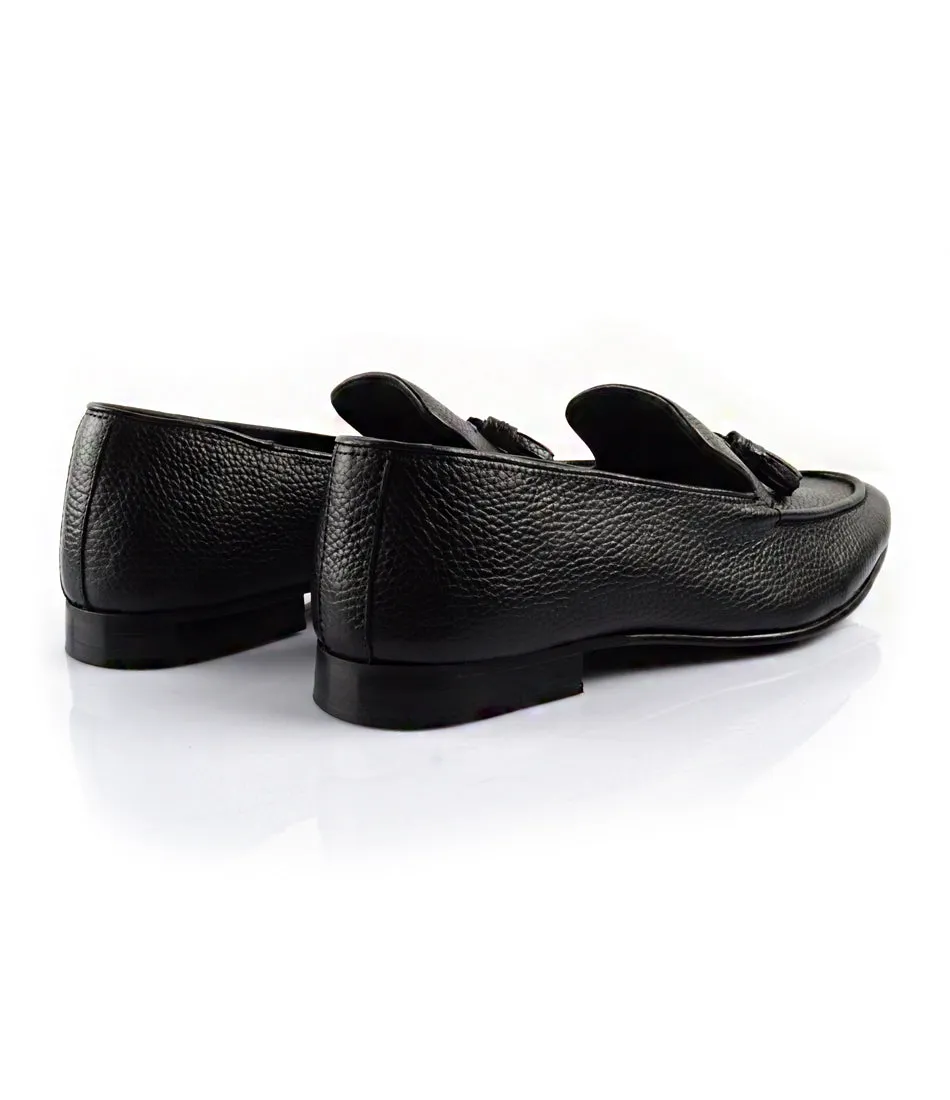 Black Milled Tassel Loafers - Ultra-Flex