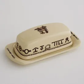 Boots & Saddle Western Butter  Dish