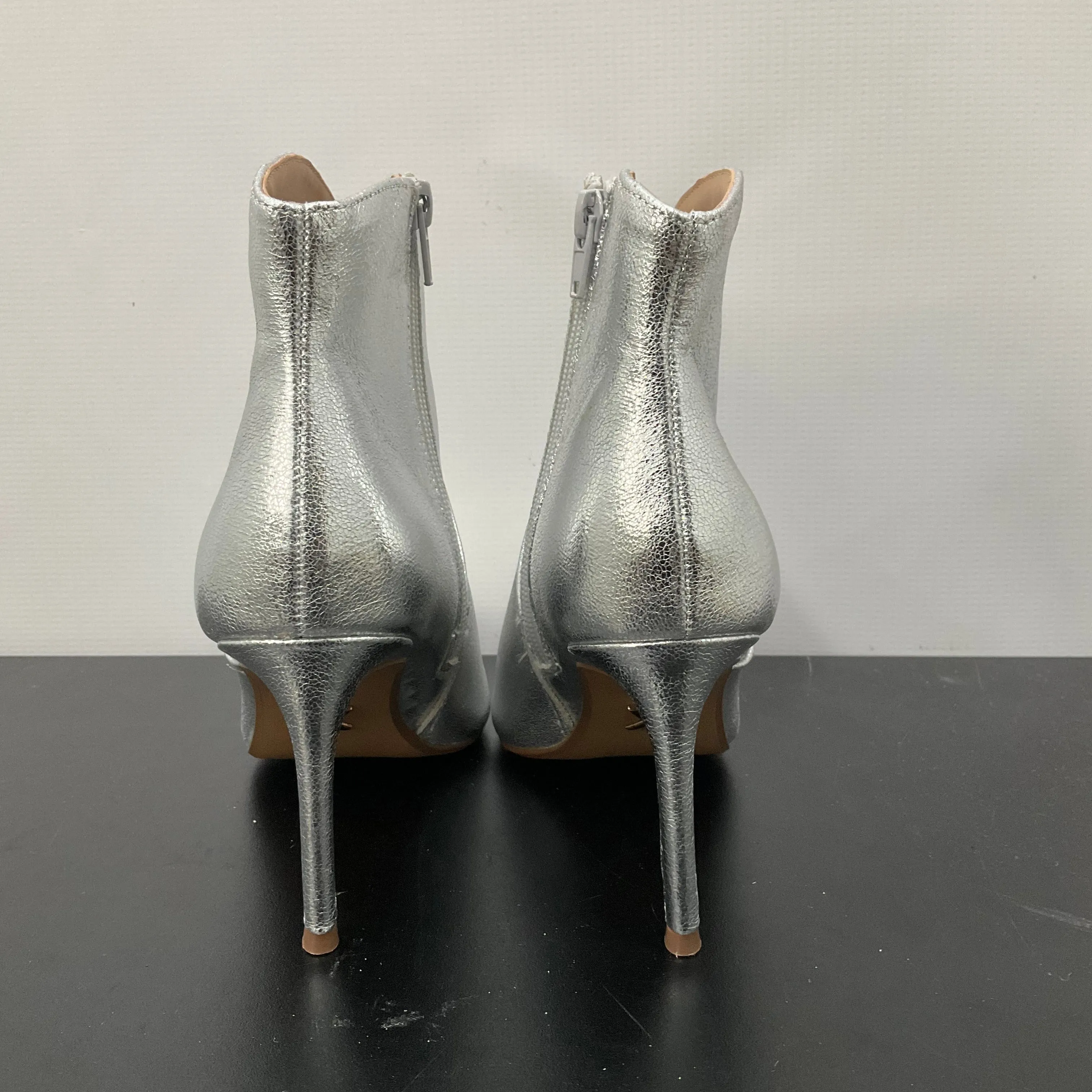 Boots Ankle Heels By Express In Silver, Size: 6