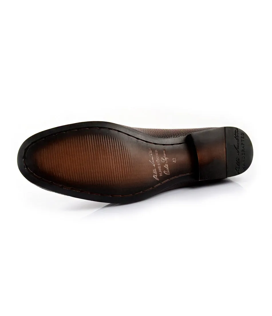 Brown Milled Penny Loafers - Ultra-Flex