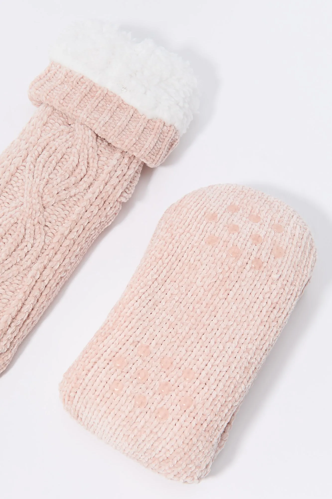 Cable Knit Sock Slippers