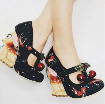 Cherry Deer Pumps