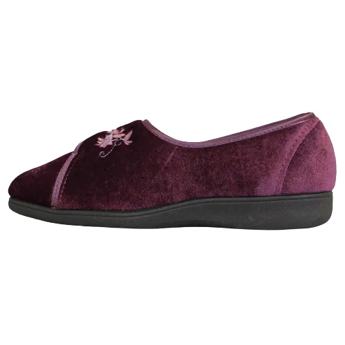 Cipriata Velcro Slippers - Jolene - Burgundy