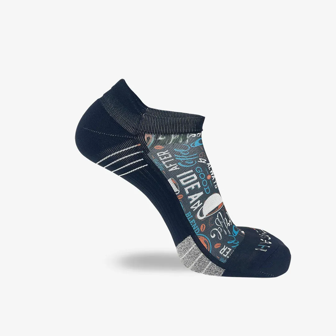 Coffee Doodle Running Socks (No Show)