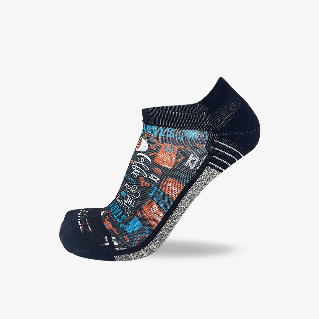 Coffee Doodle Running Socks (No Show)