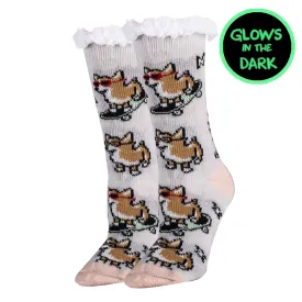 Corgi Boi Glow In The Dark Slipper Socks