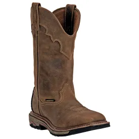 Dan Post Men's 11" Waterproof Tan (DP69402) Square Toe Work Boots with DPC Heat, Oil, and Slip Resistant Sole.