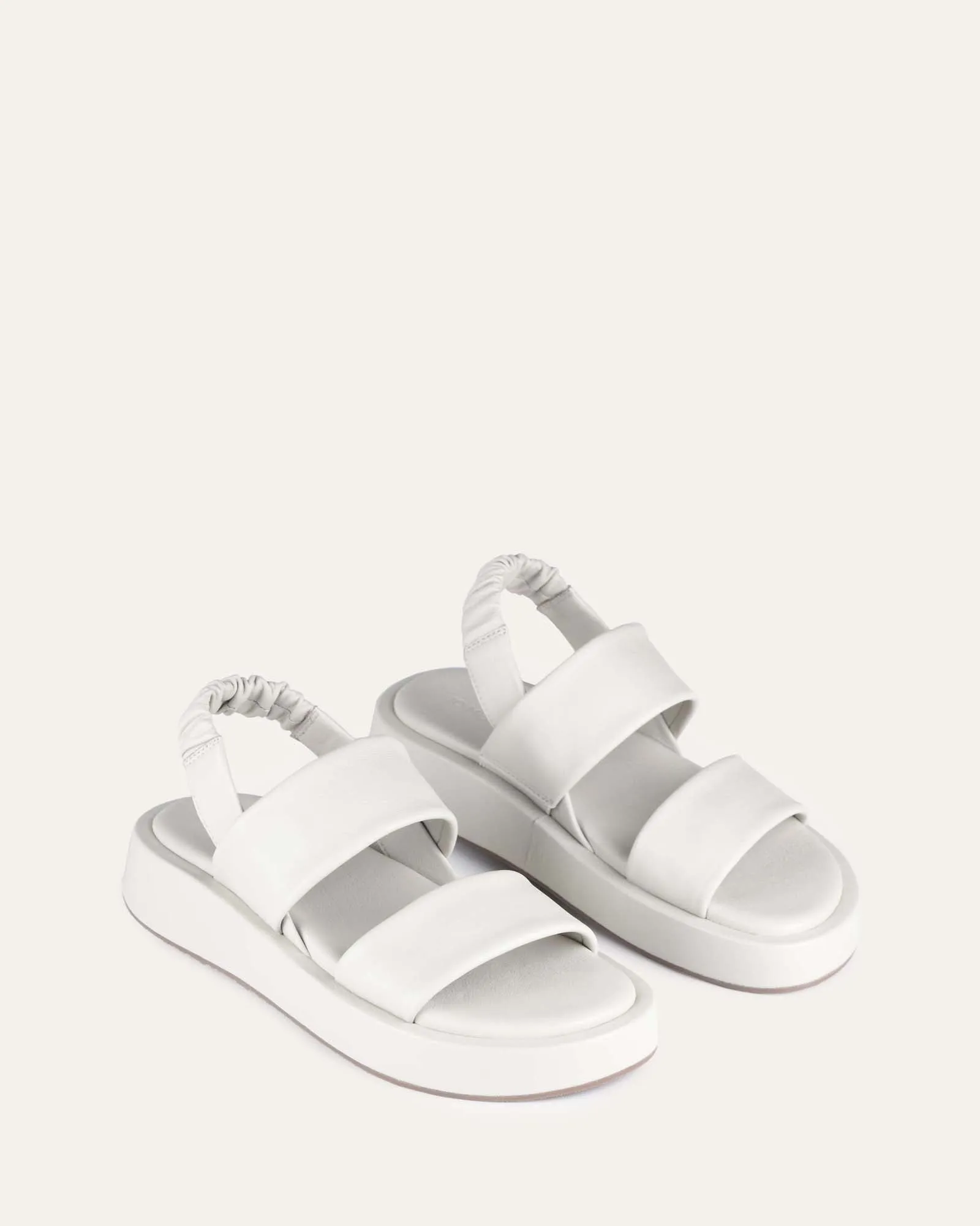 DANA FLAT SANDALS BONE LEATHER