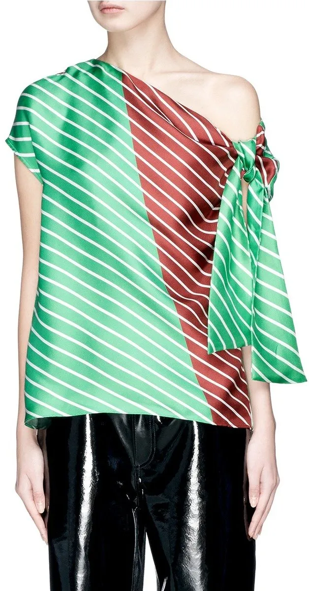 'Delphina' Asymmetrical Top, Green