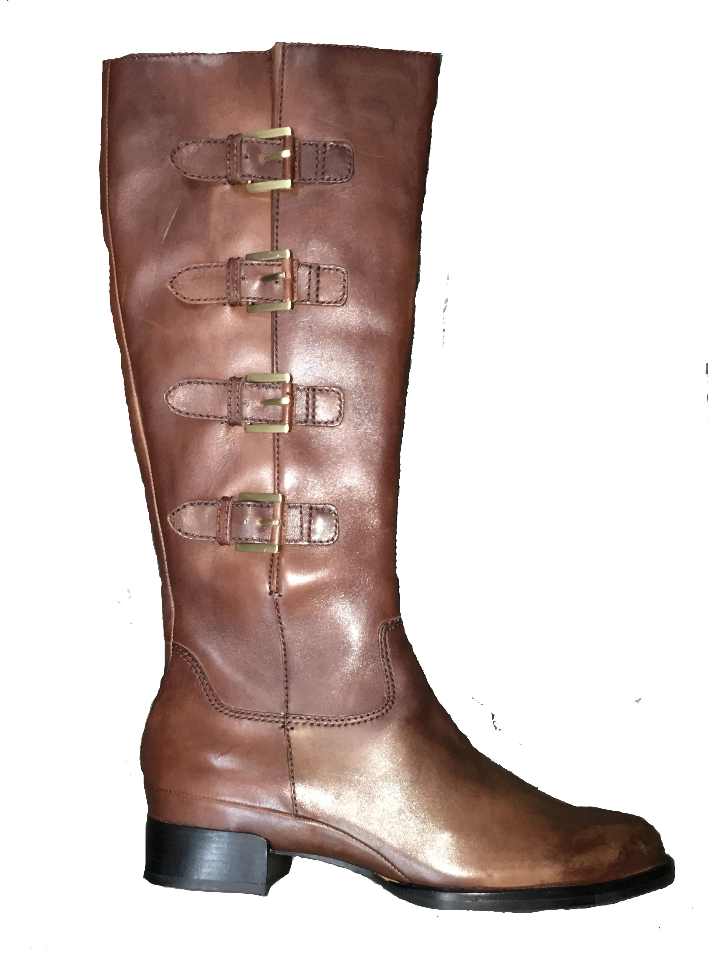 ECCO Women's "Sullivan" Tall Buckle Boot Cognac Leather 7-7.5 US/EU 38