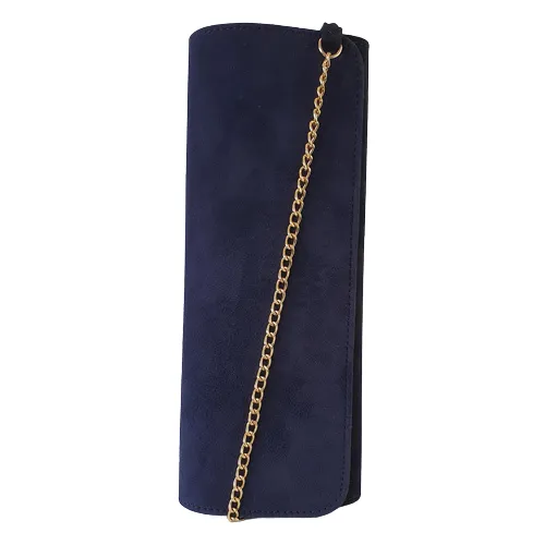 Emis Leather Clutch Bag - T20 - Navy