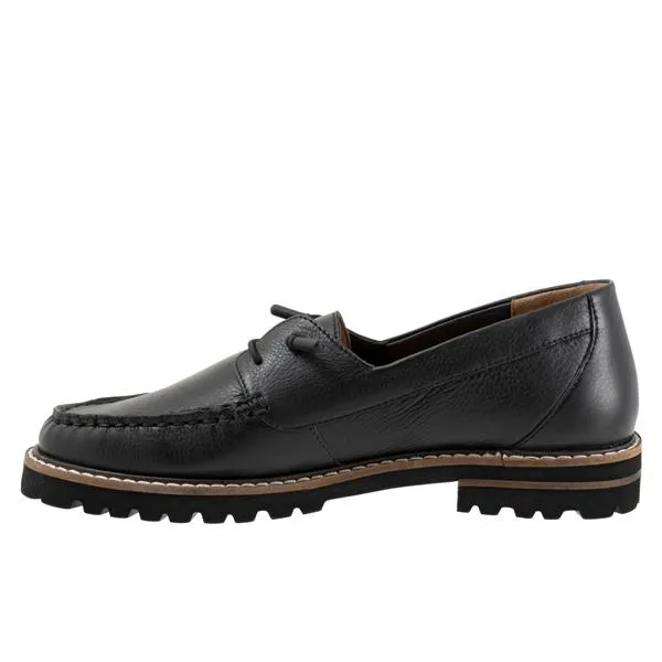 Farah Black Leather Loafer Shoes