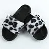 Fashion trend plush faux fur breathable luxury high quality fur slides slippers women