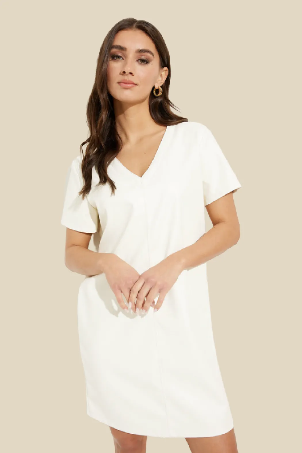 Faux Leather T-Shirt Dress