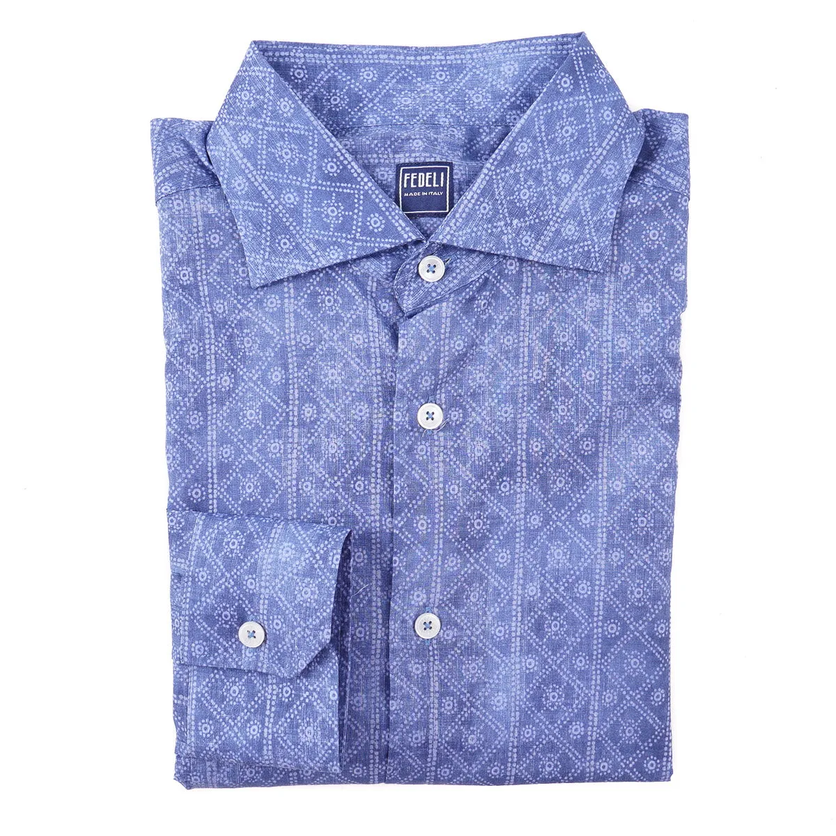 Fedeli Lightweight Printed Cotton Shirt