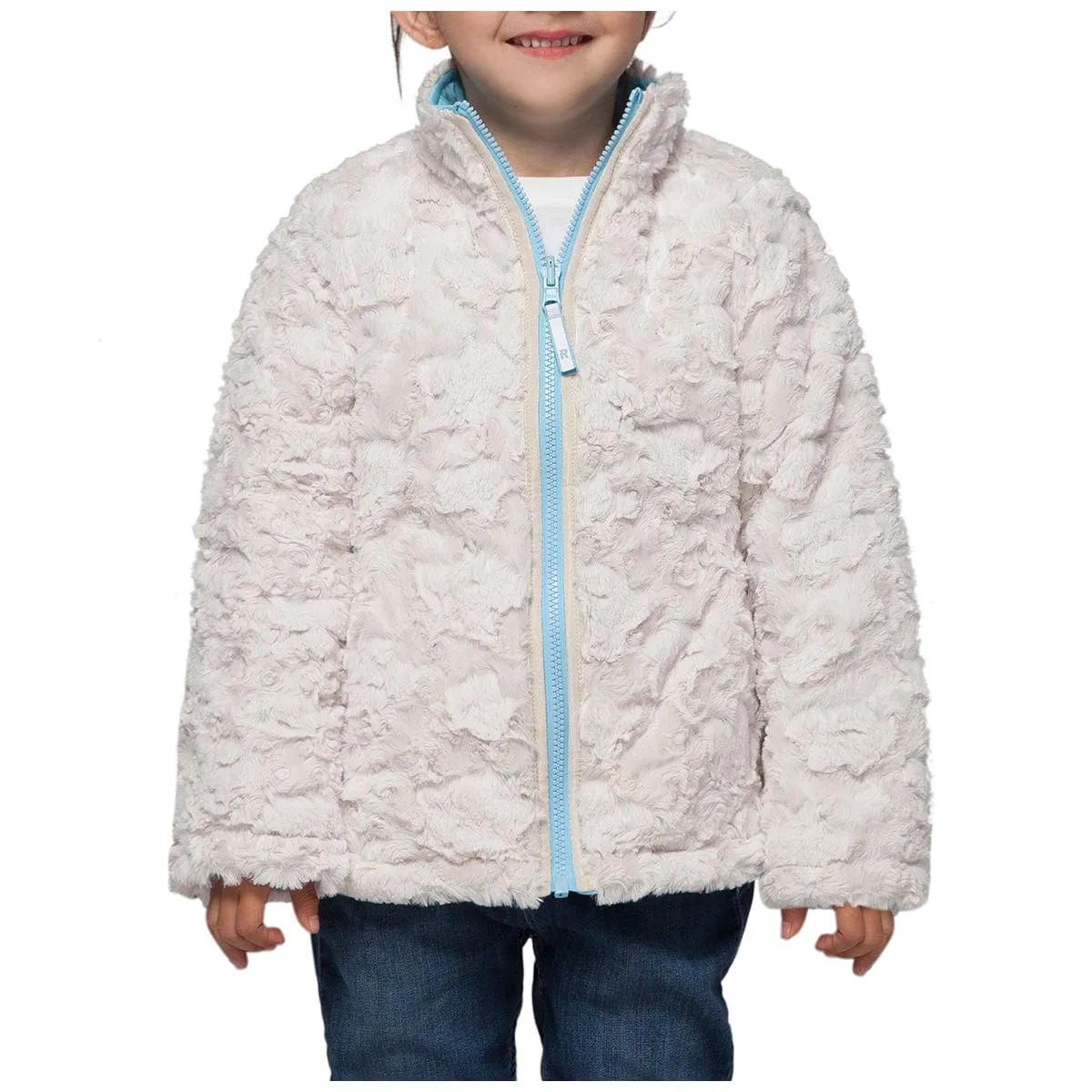 Girls' Reversible Sherpa Fleece Puffer Jacket