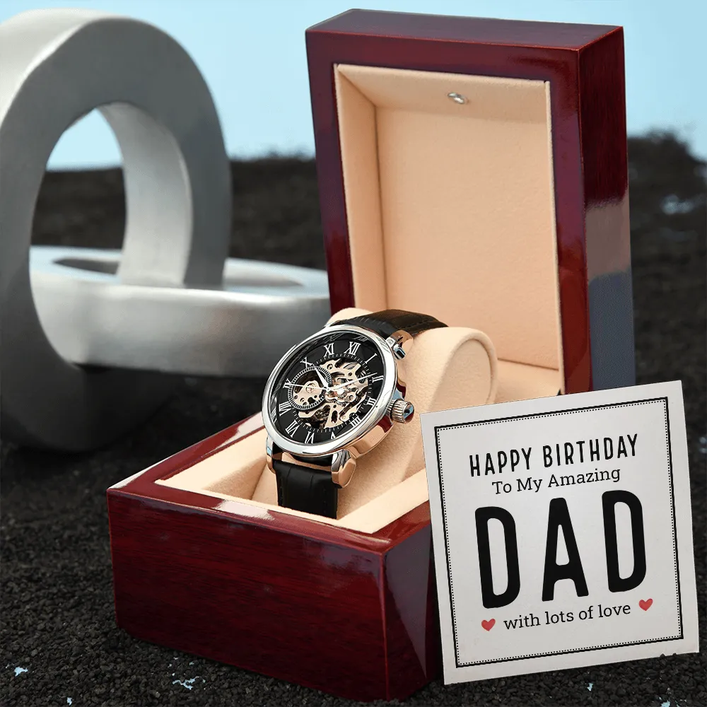 Happy Birthday | Amazing Dad | Men's Openwork Watch