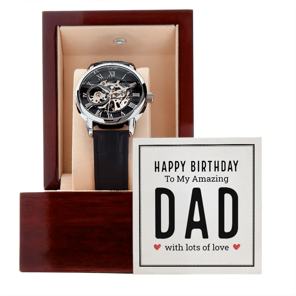 Happy Birthday | Amazing Dad | Men's Openwork Watch