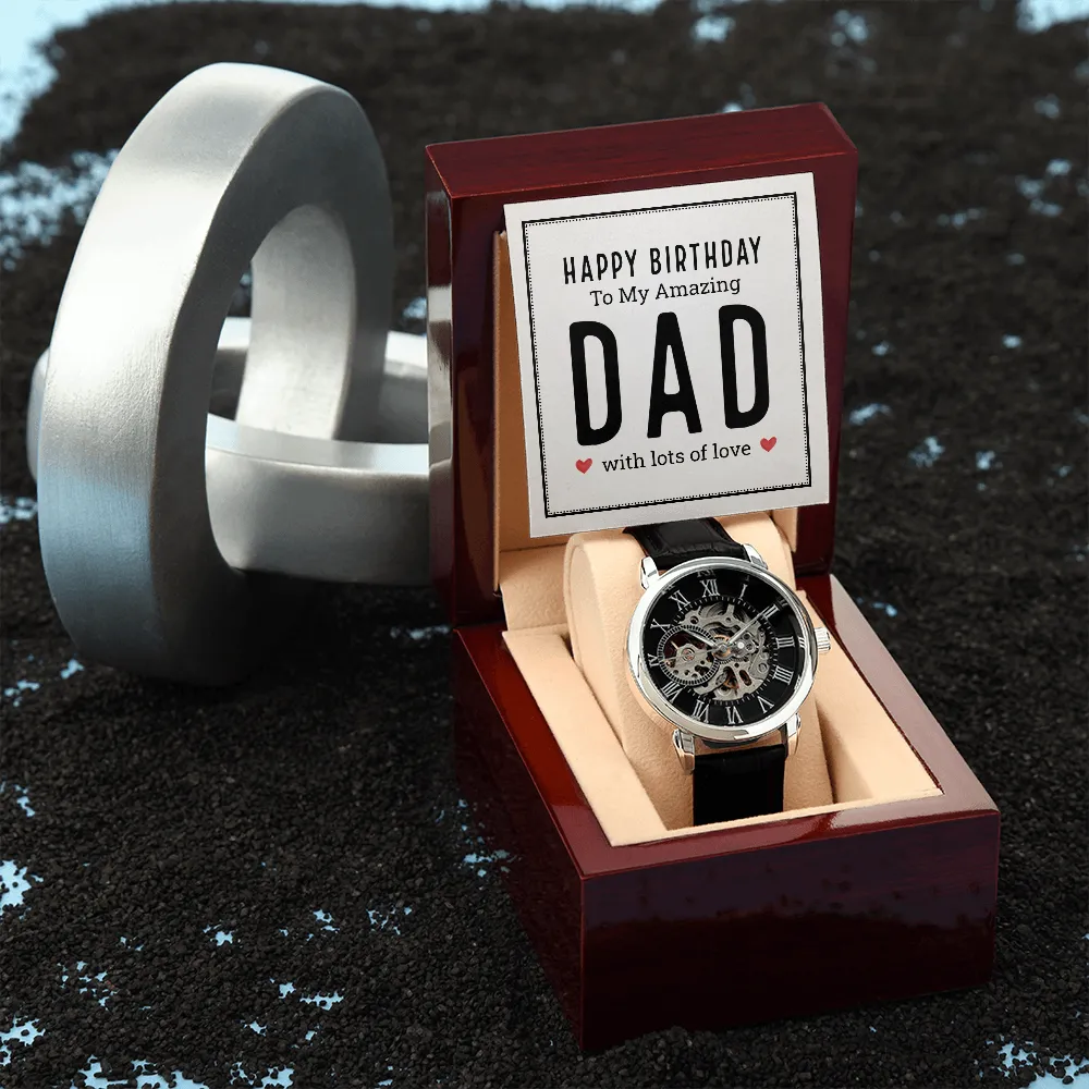 Happy Birthday | Amazing Dad | Men's Openwork Watch