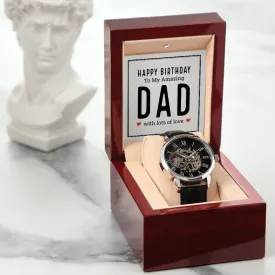 Happy Birthday | Amazing Dad | Men's Openwork Watch