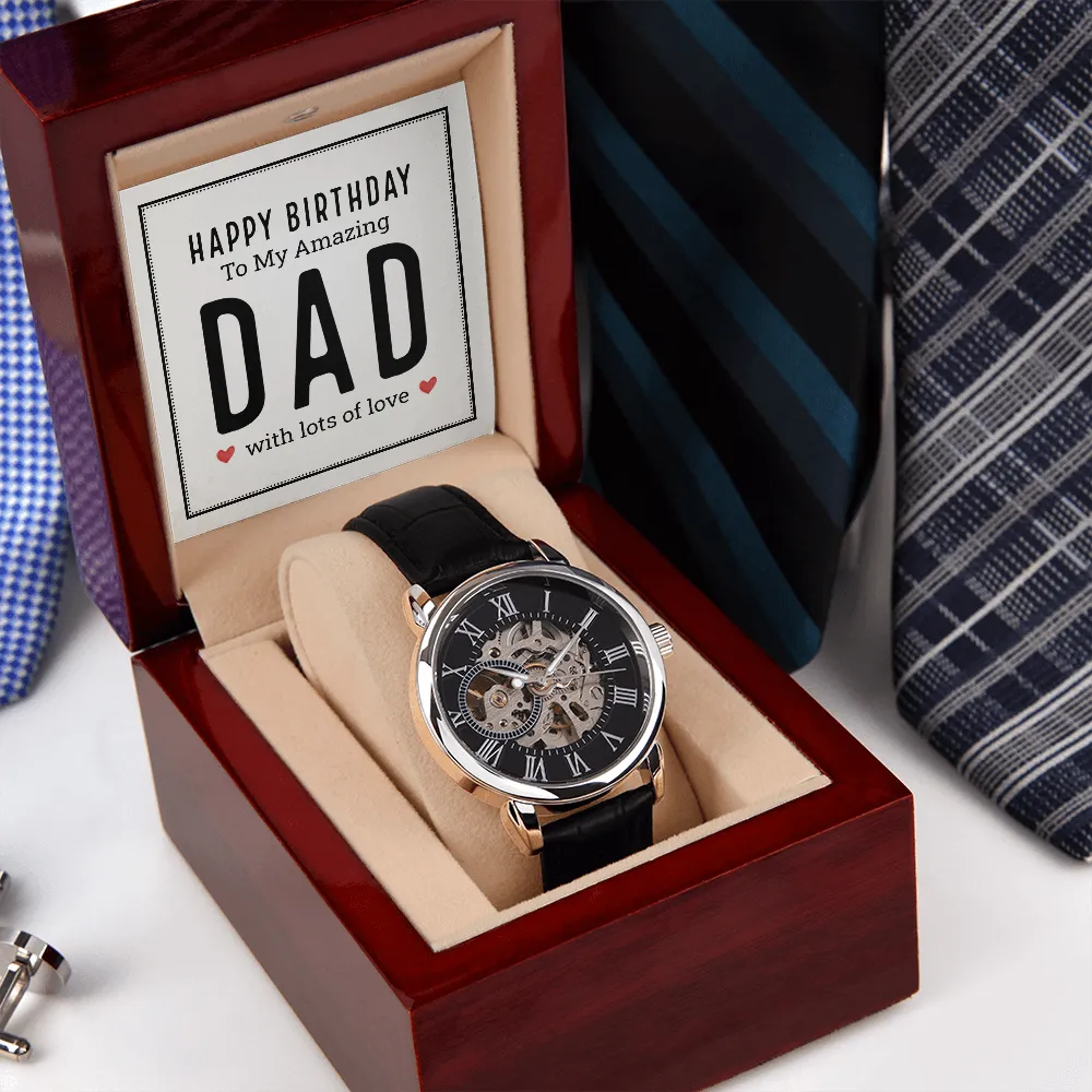 Happy Birthday | Amazing Dad | Men's Openwork Watch