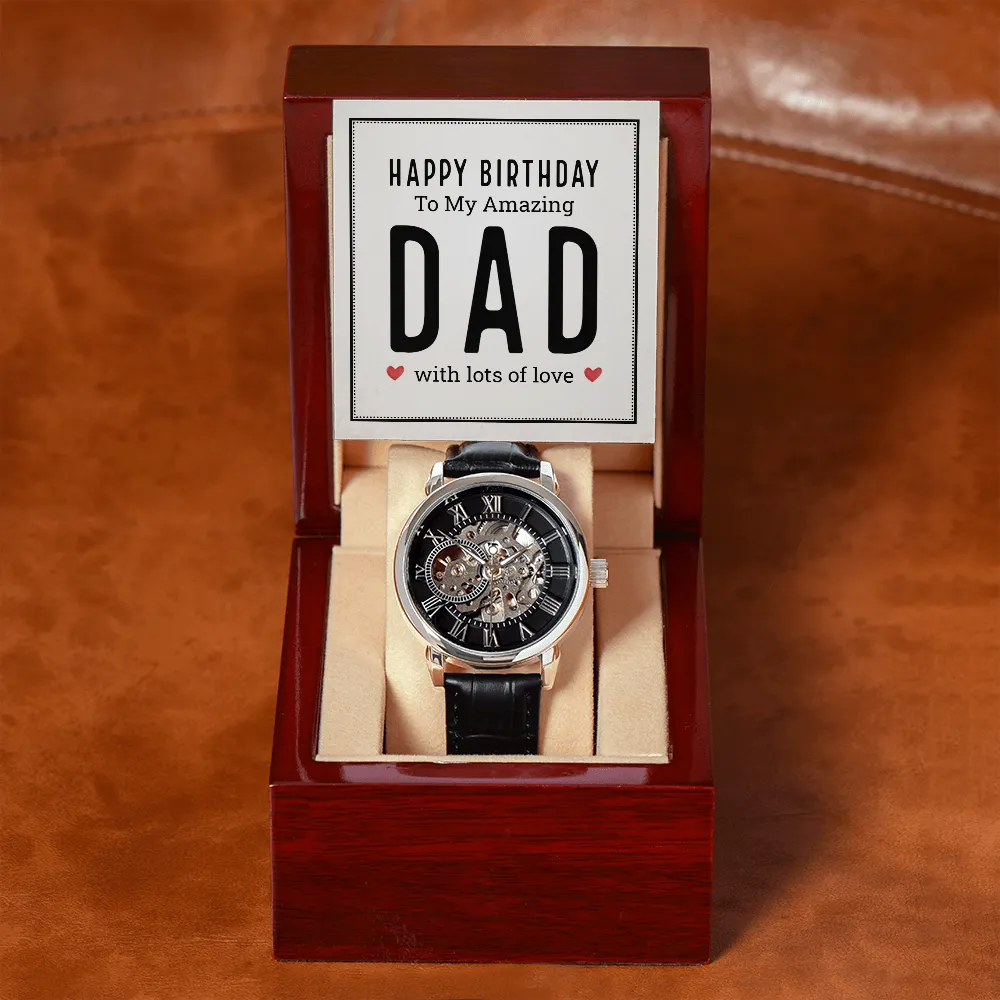 Happy Birthday | Amazing Dad | Men's Openwork Watch