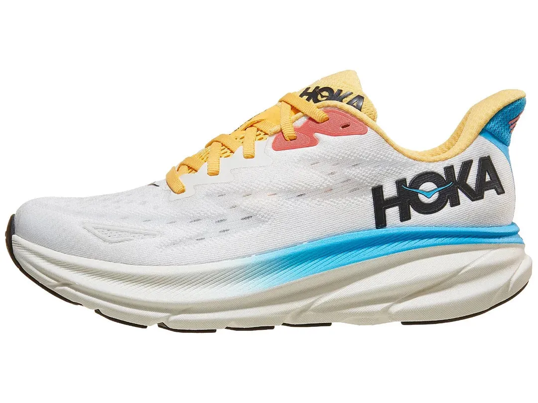 HOKA CLIFTON 9 WOMENS BLANC DE BLANC/SWIMDAY (CLEARACNE FINAL SALE)