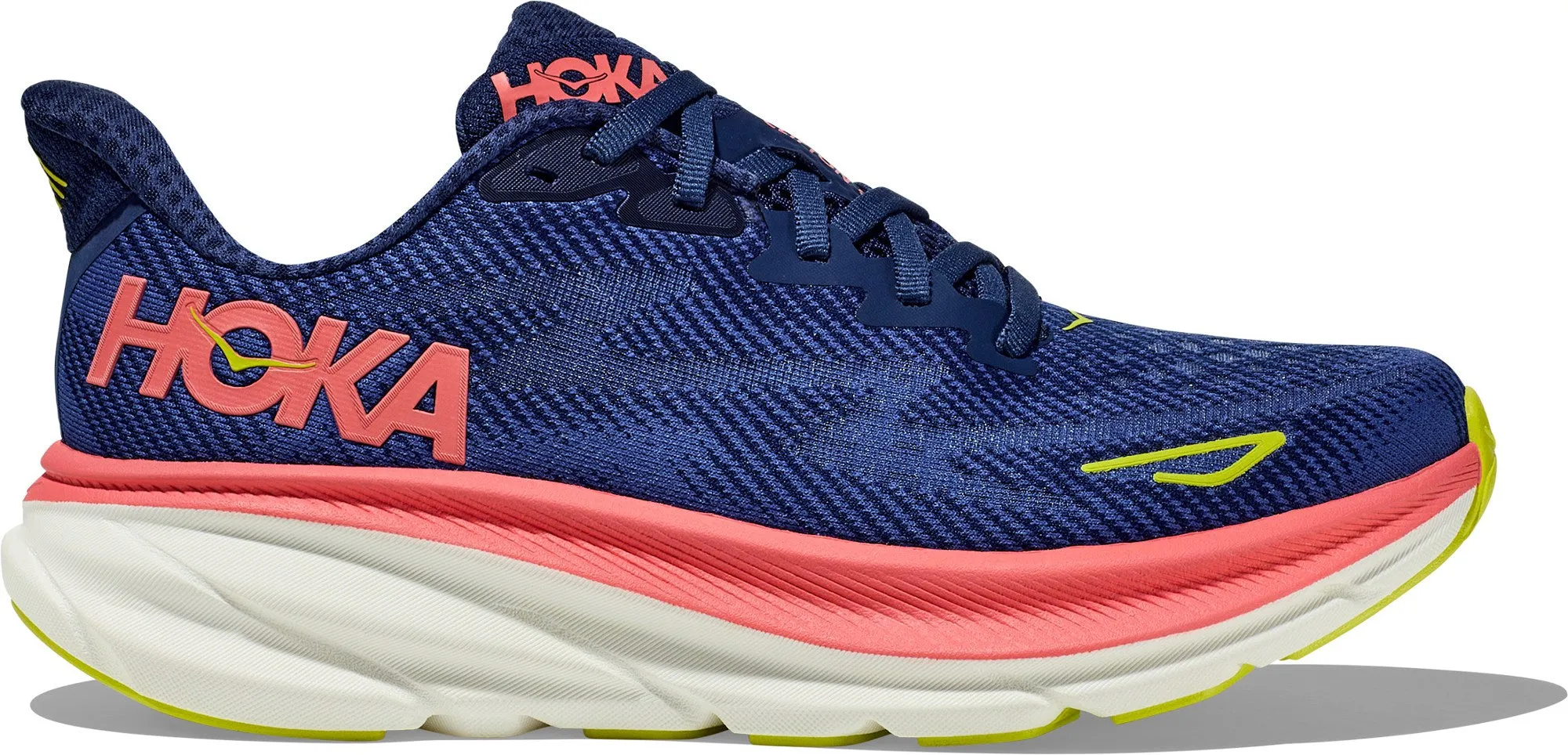 HOKA CLIFTON 9 WOMENS EVENING SKY/CORAL