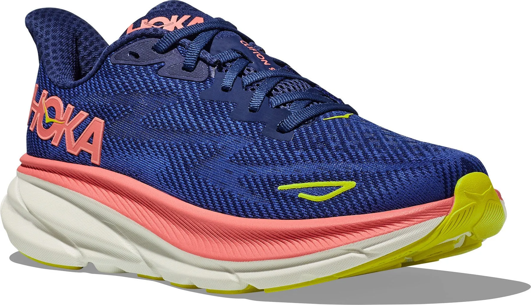 HOKA CLIFTON 9 WOMENS EVENING SKY/CORAL