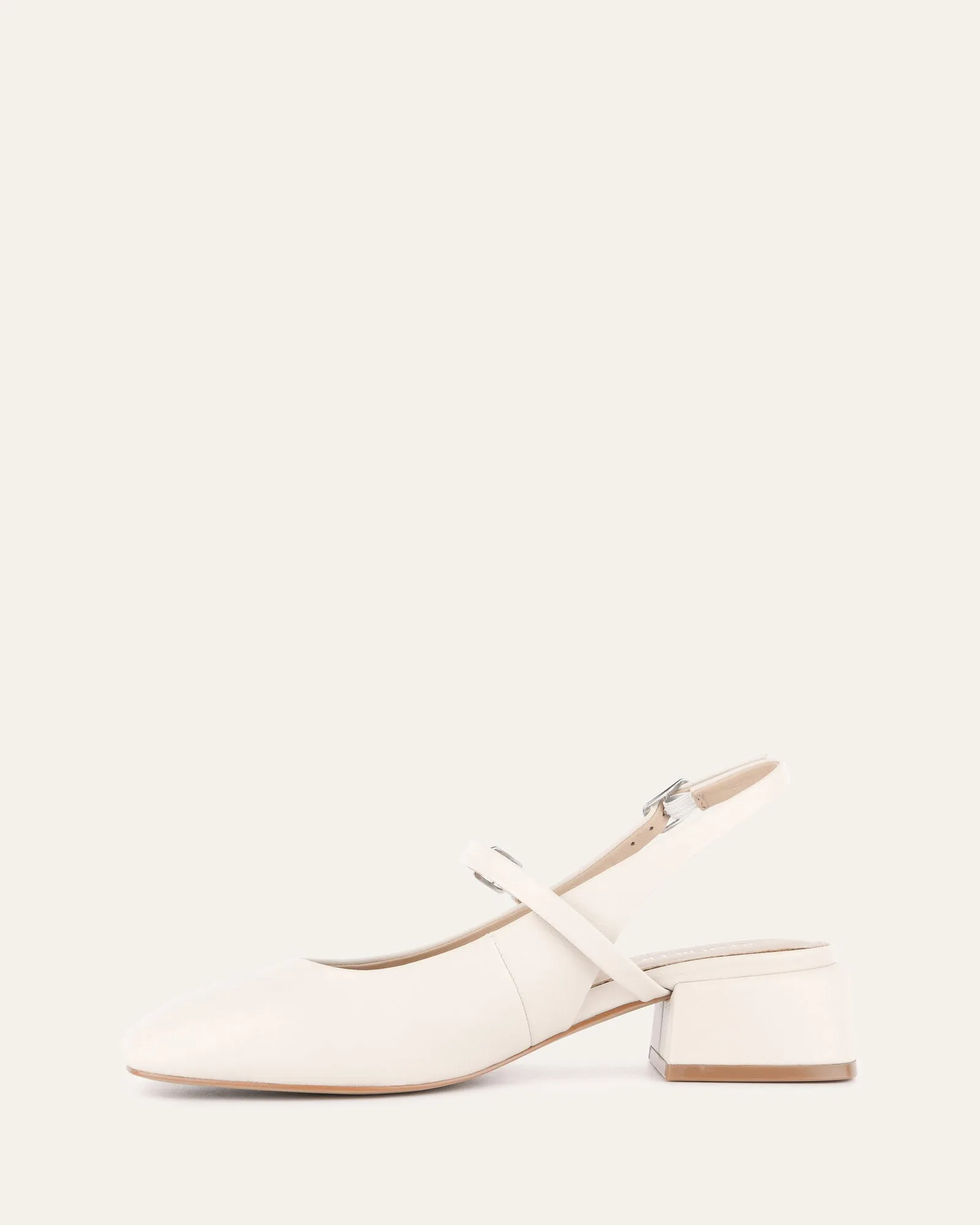 HUSH MID HEEL OFF WHITE LEATHER