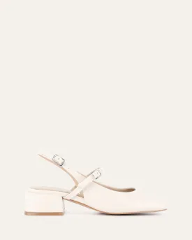 HUSH MID HEEL OFF WHITE LEATHER