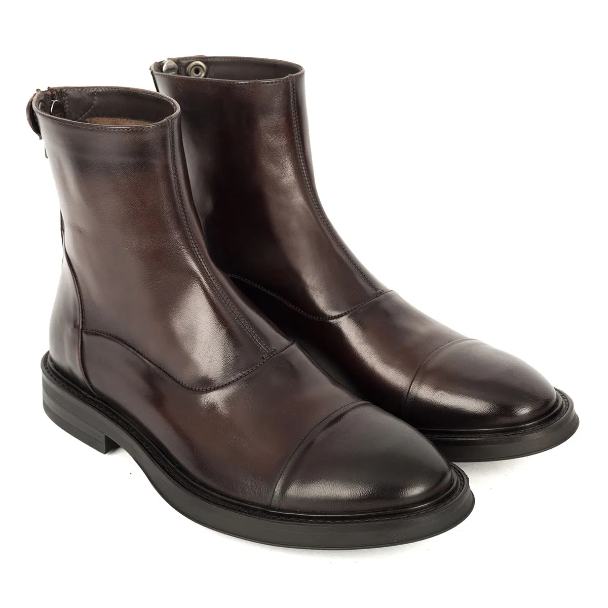 Ivan 10033 - Premium Mahogany Ankle Boots for Men