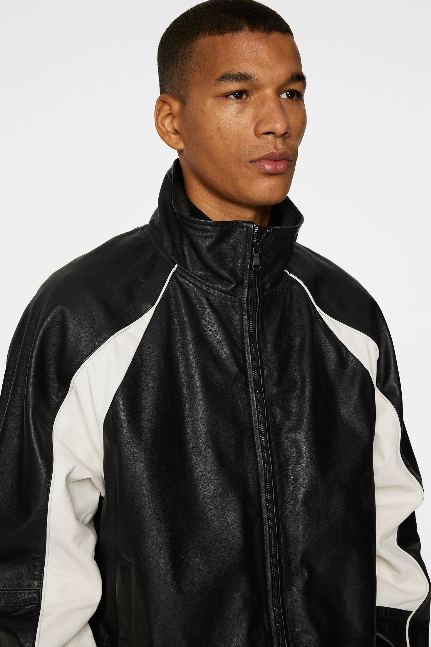 Lex Leather Track Jacket