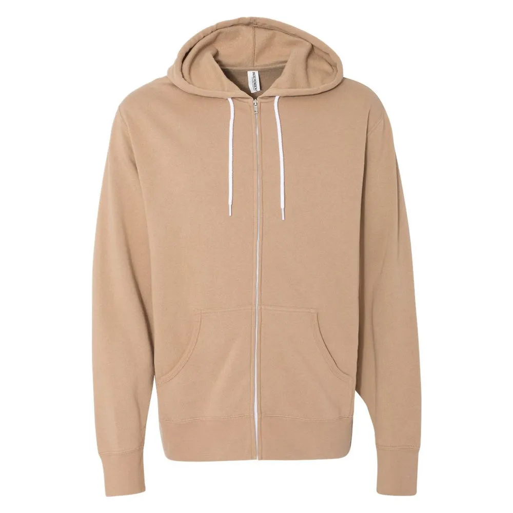 Lightweight Full-Zip Hooded Sweatshirt