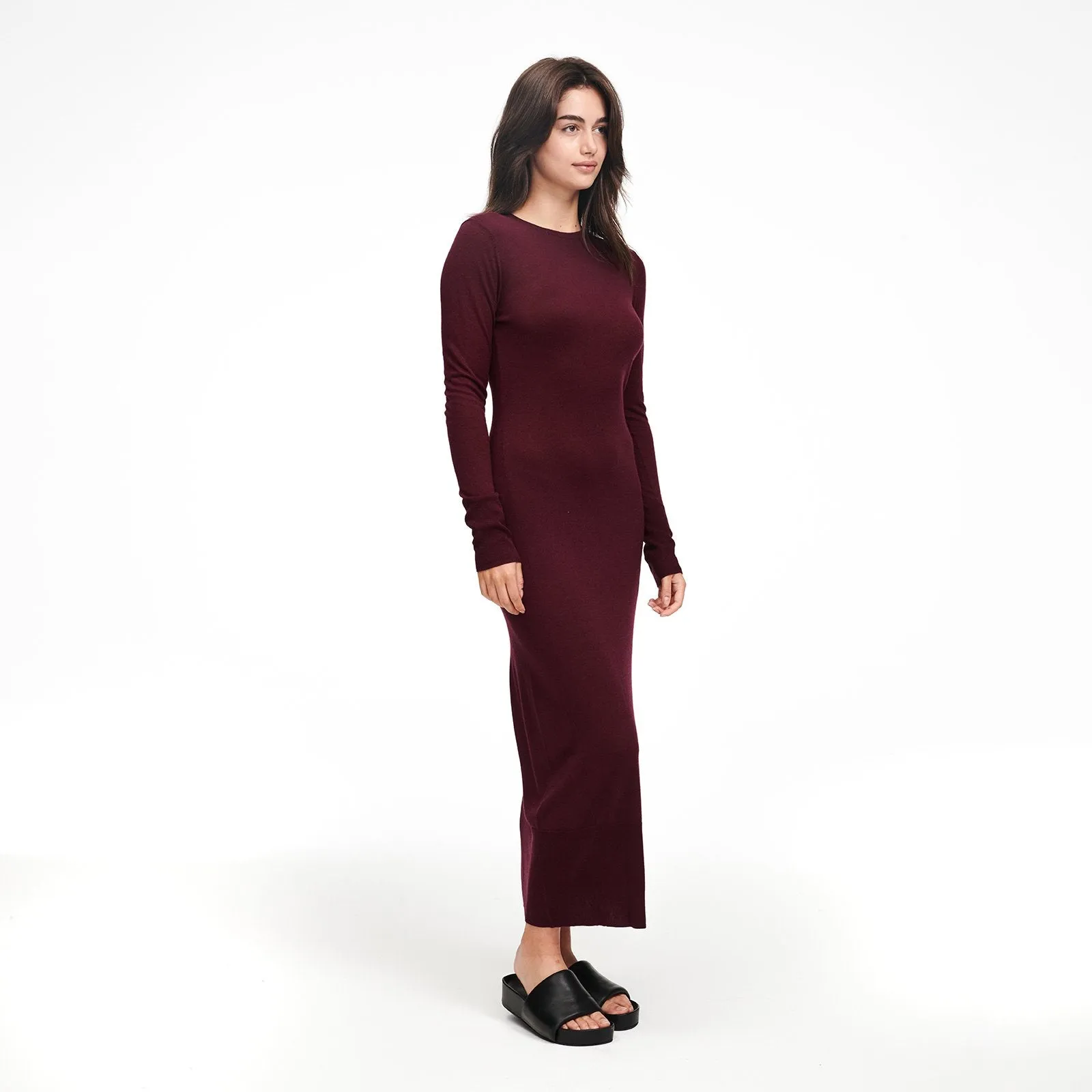 Lightweight Long Sleeve Dress with Slit